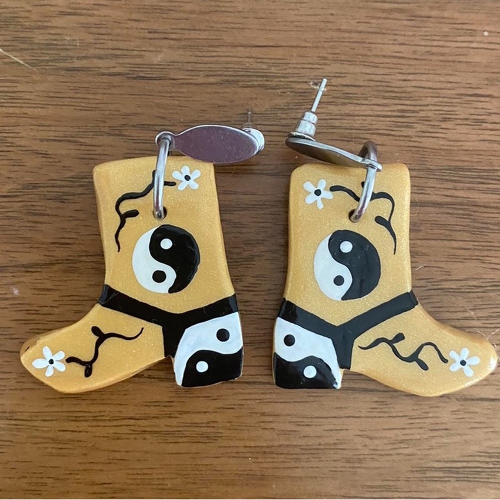 Ariel Kellogg Yin Yang Boot Earrings